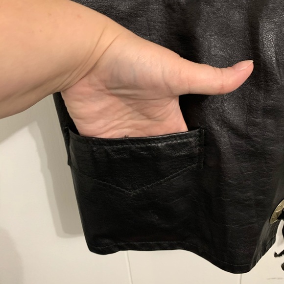 Vintage Natural Leather Joo Kay Black Biker Vest - Picture 2 of 6